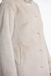 Nonna Single Breasted Fake Fur Coat Oat